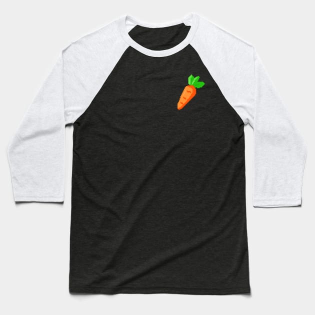 Pixel Art Carrot Baseball T-Shirt by Nuzula